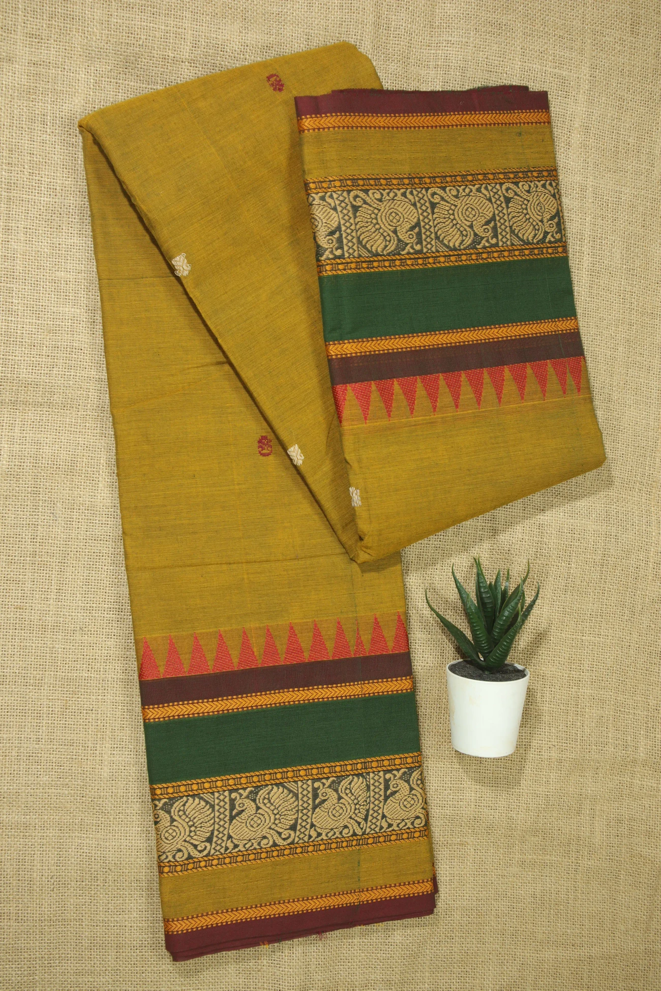 mustard-peacock-temple-butta-saree-bs002011-a