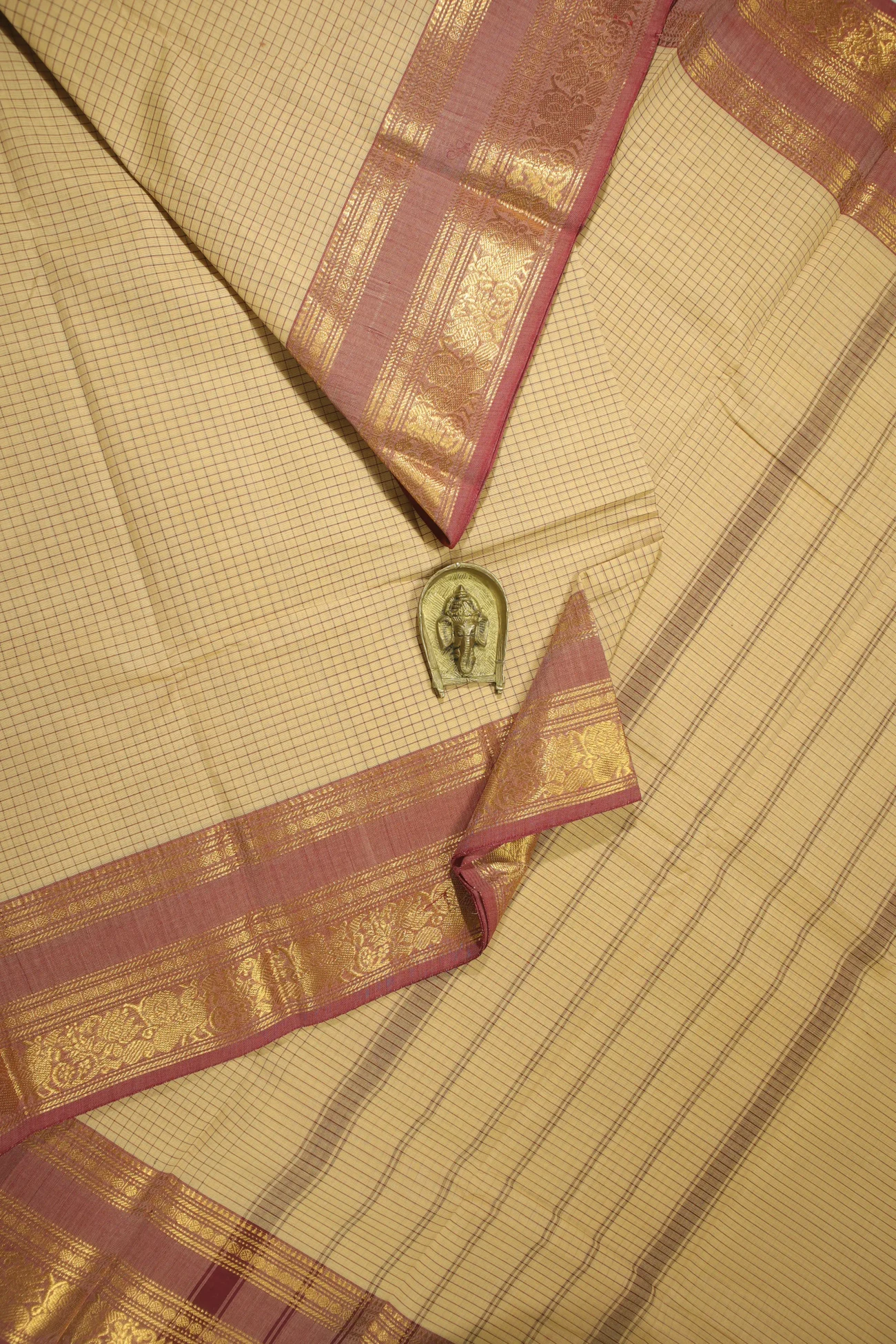 wheat-peacock-ruthratcham-checked-saree-ck002567-a