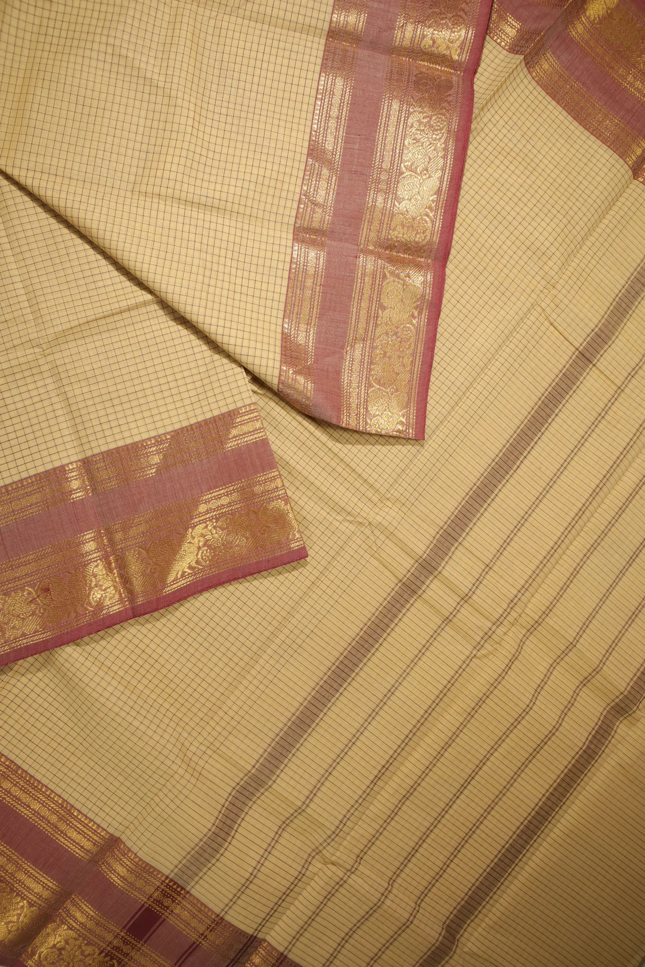 wheat-peacock-ruthratcham-checked-saree-ck002567-b