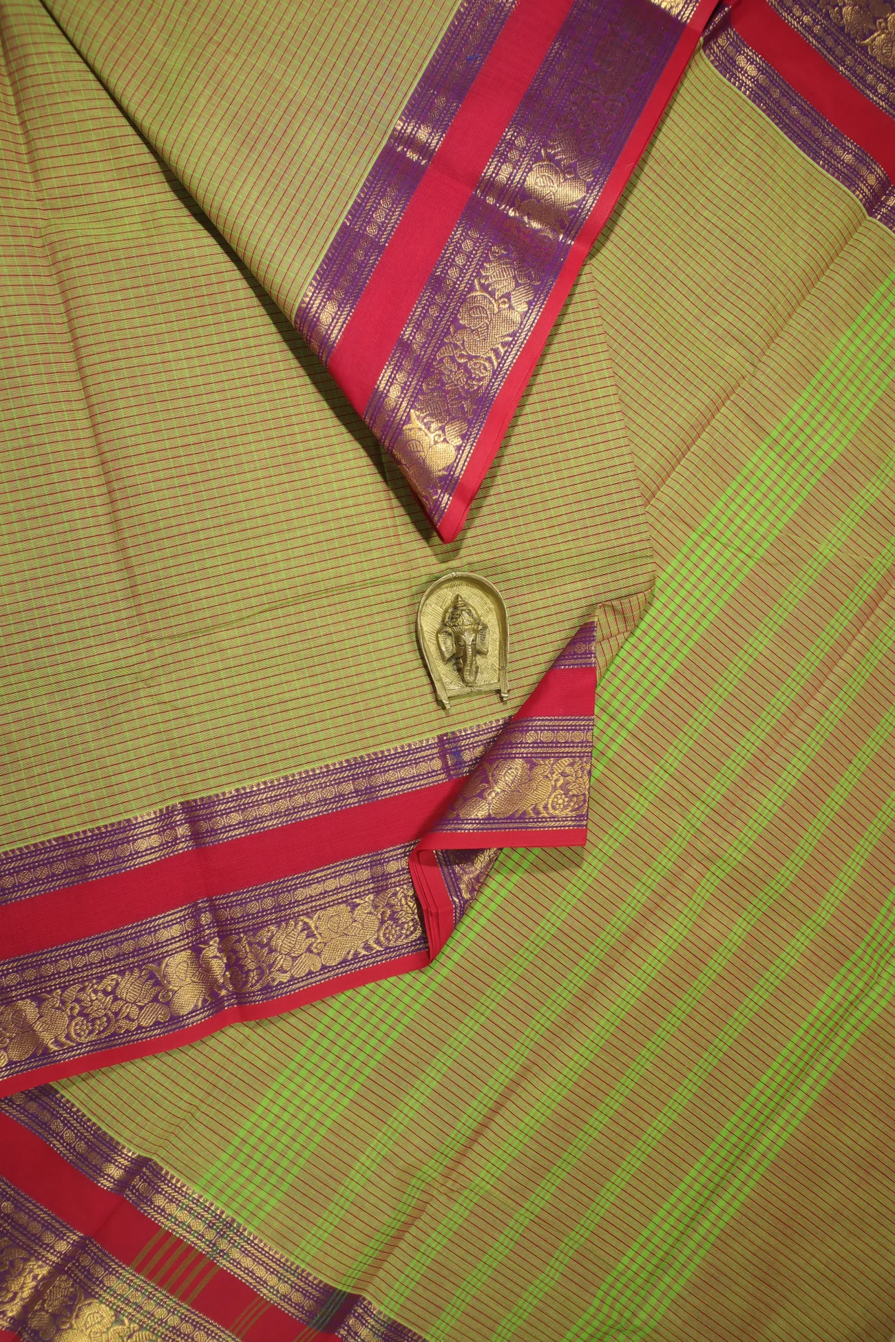 olive-peacock-ruthratcham-checked-saree-ck002571-a