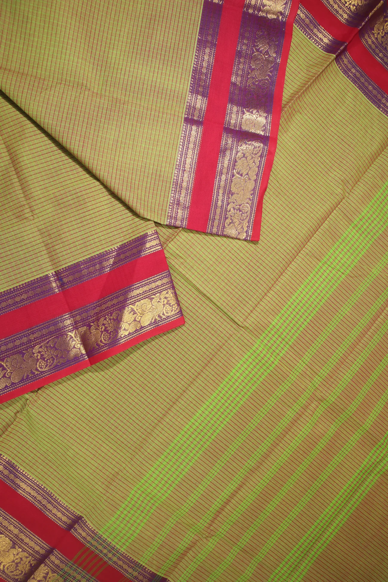 olive-peacock-ruthratcham-checked-saree-ck002571-b