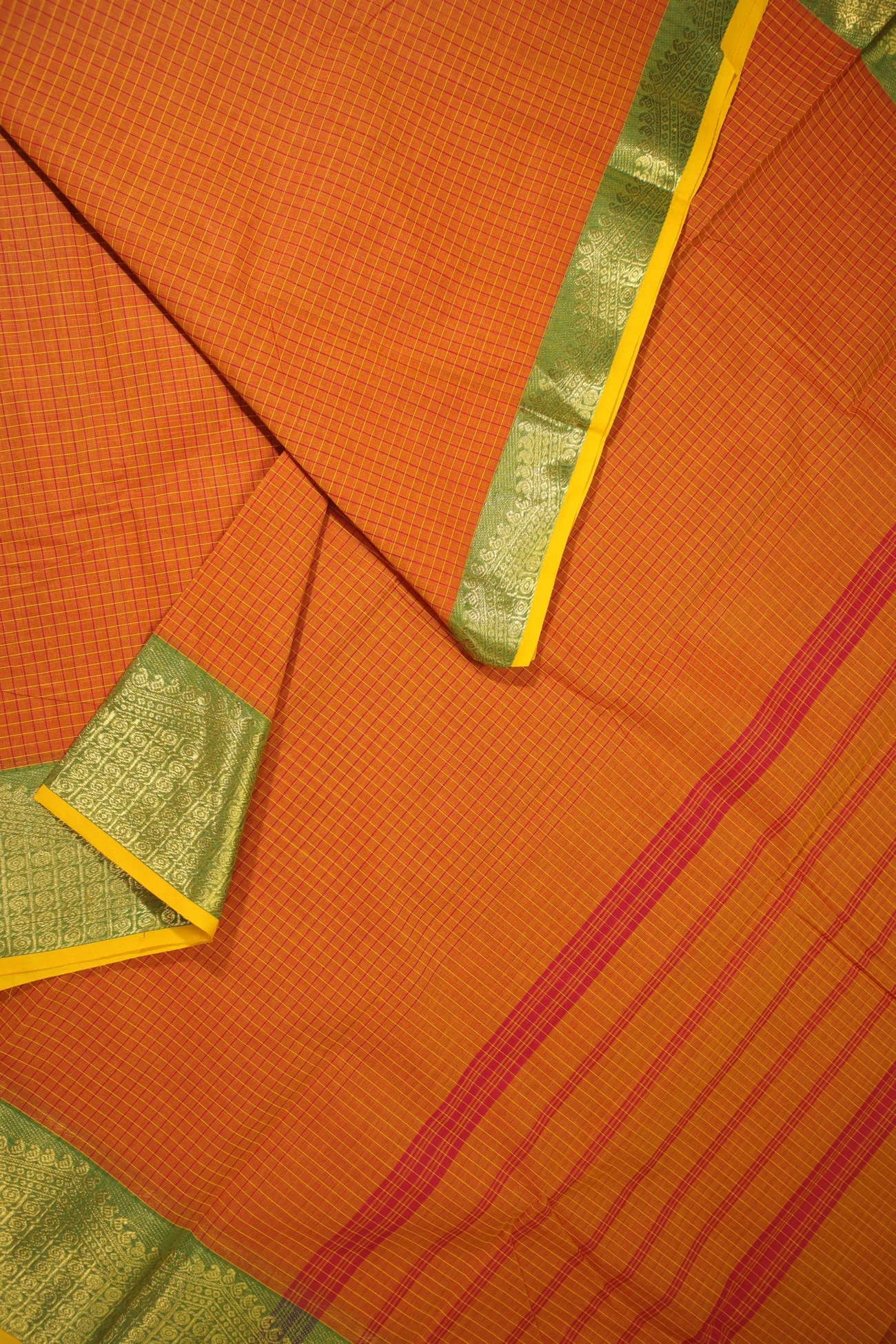 orange-mango-checked-saree-ck002577-b