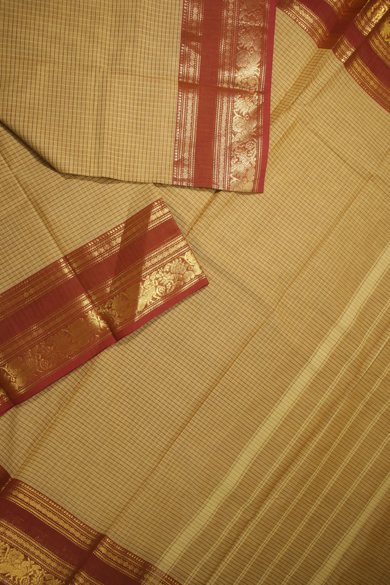 wheat-peacock-ruthratcham-checked-saree-ck002582-b