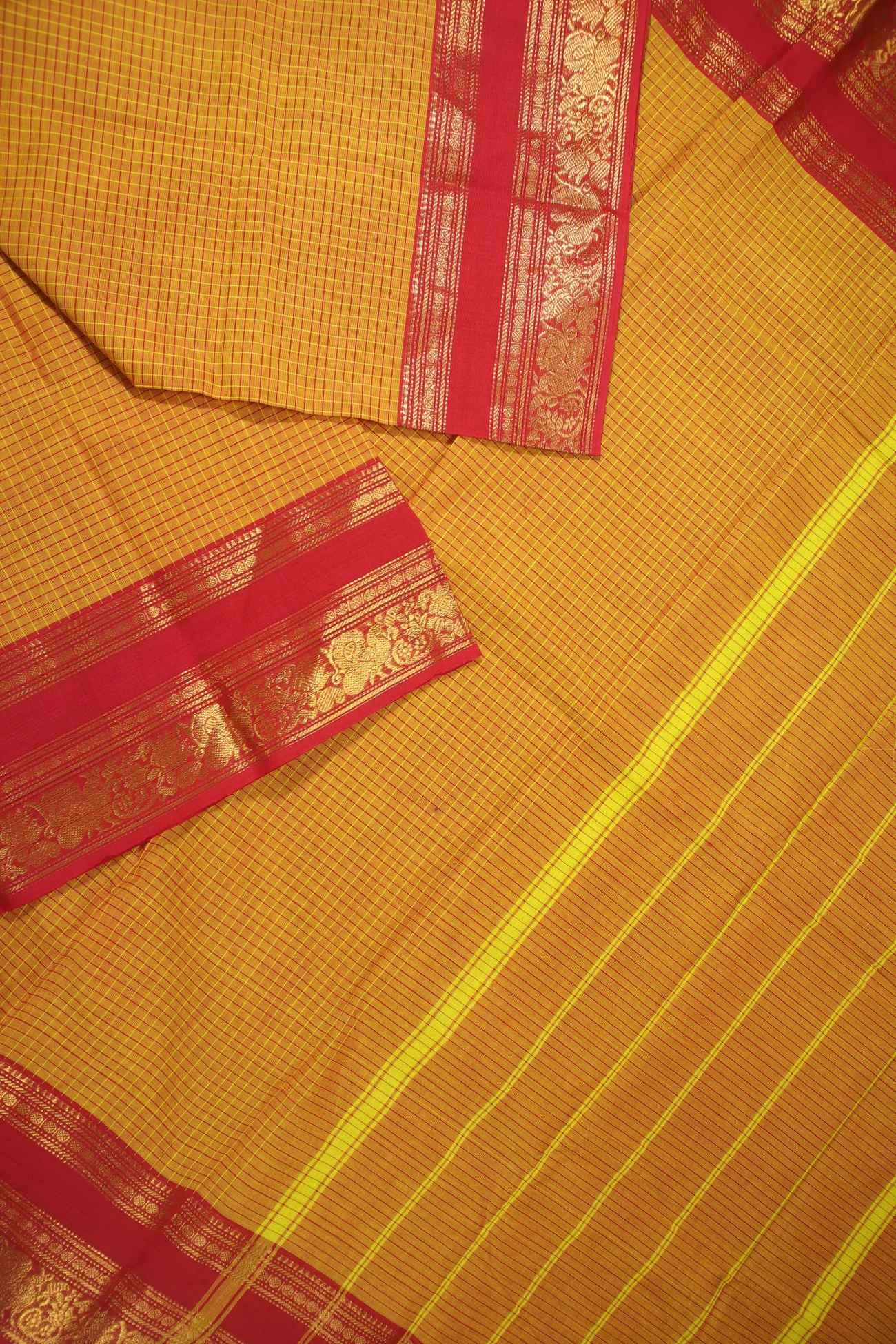 orange-peacock-ruthratcham-checked-saree-ck002581-b