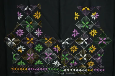 black-flower-kantha-work-blouse-fabric-kwb002082-a
