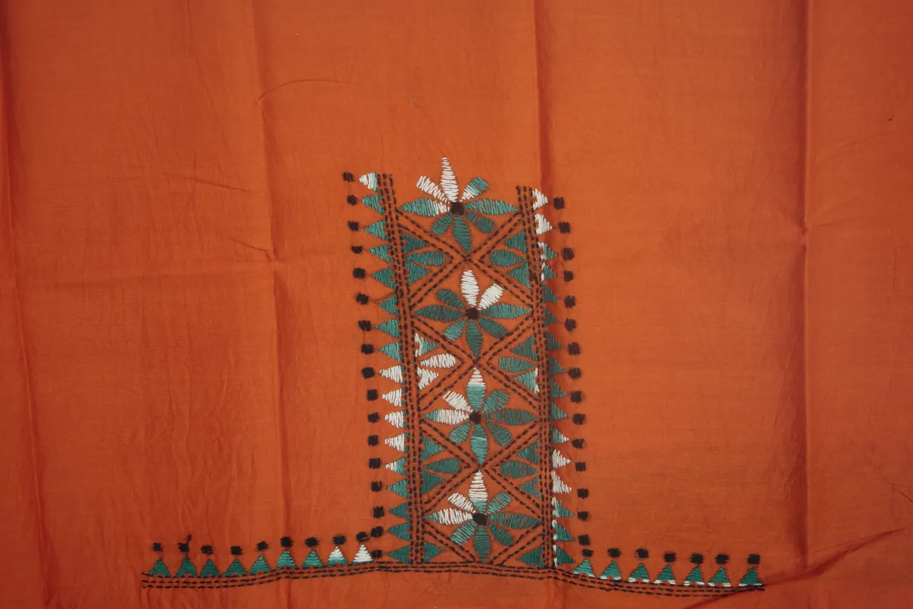 orange-flower-kantha-work-blouse-fabric-kwb002062-a