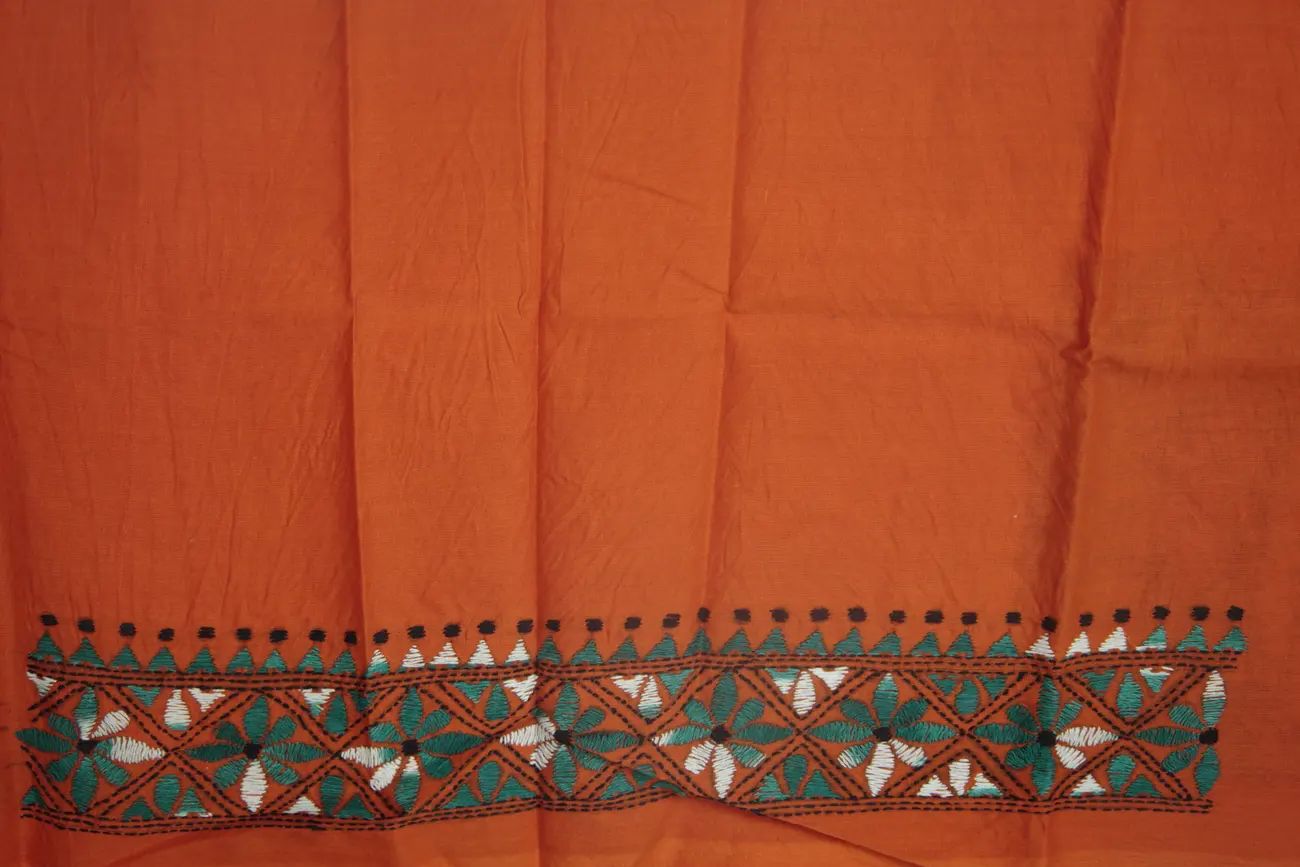 orange-flower-kantha-work-blouse-fabric-kwb002062-b