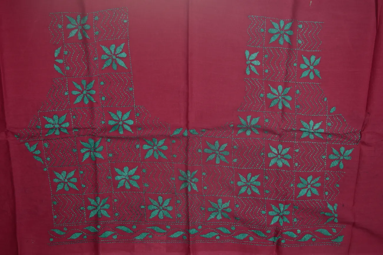 hot-pink-flower-kantha-work-blouse-fabric-kwb002091-a