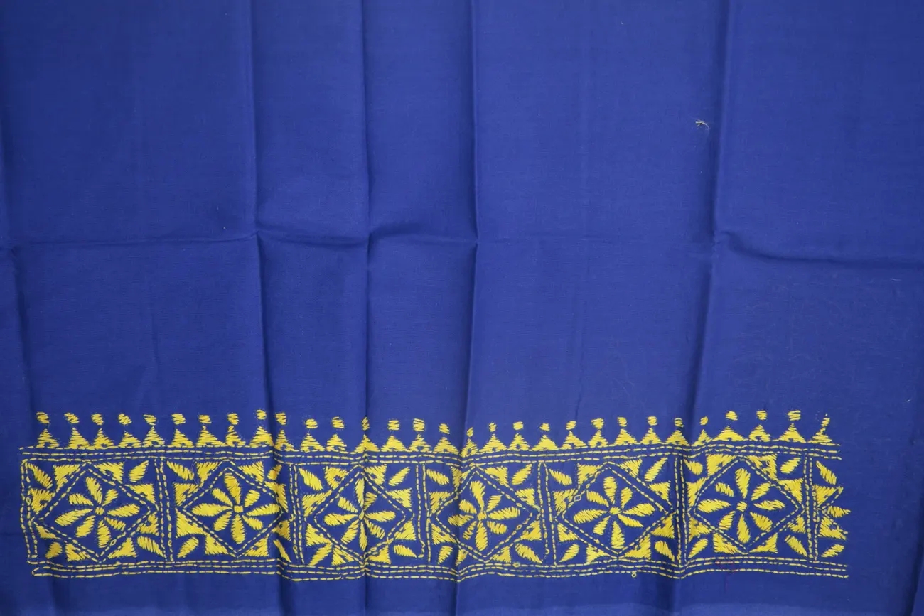 blue-flower-kantha-work-blouse-fabric-kwb002049-b
