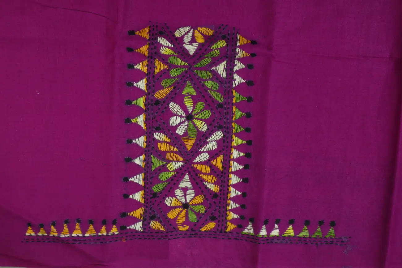 magenta-flower-kantha-work-blouse-fabric-kwb002027-a