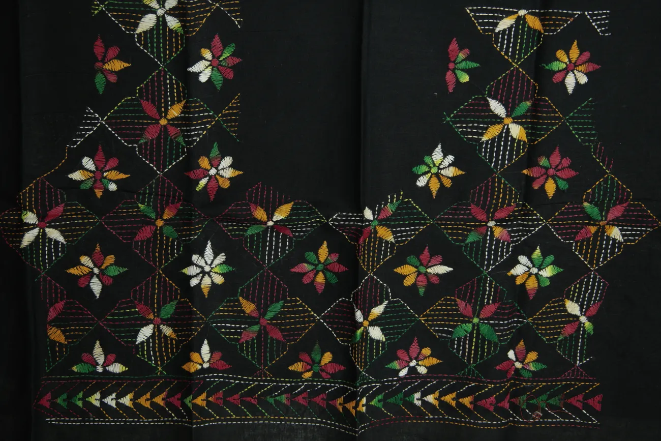 black-flower-kantha-work-blouse-fabric-kwb002166-a