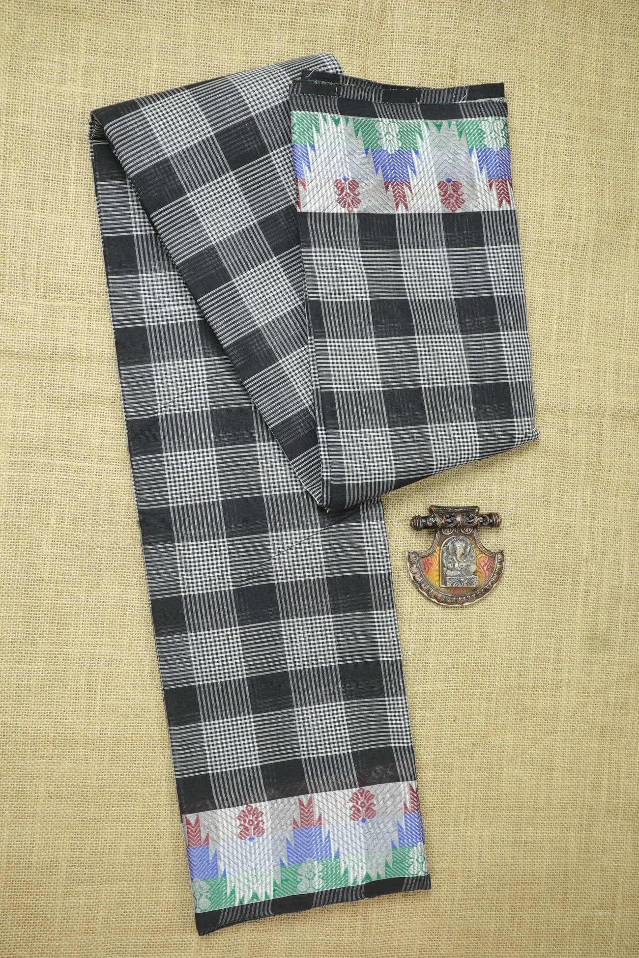 black-temple-checked-saree-ck002667-a