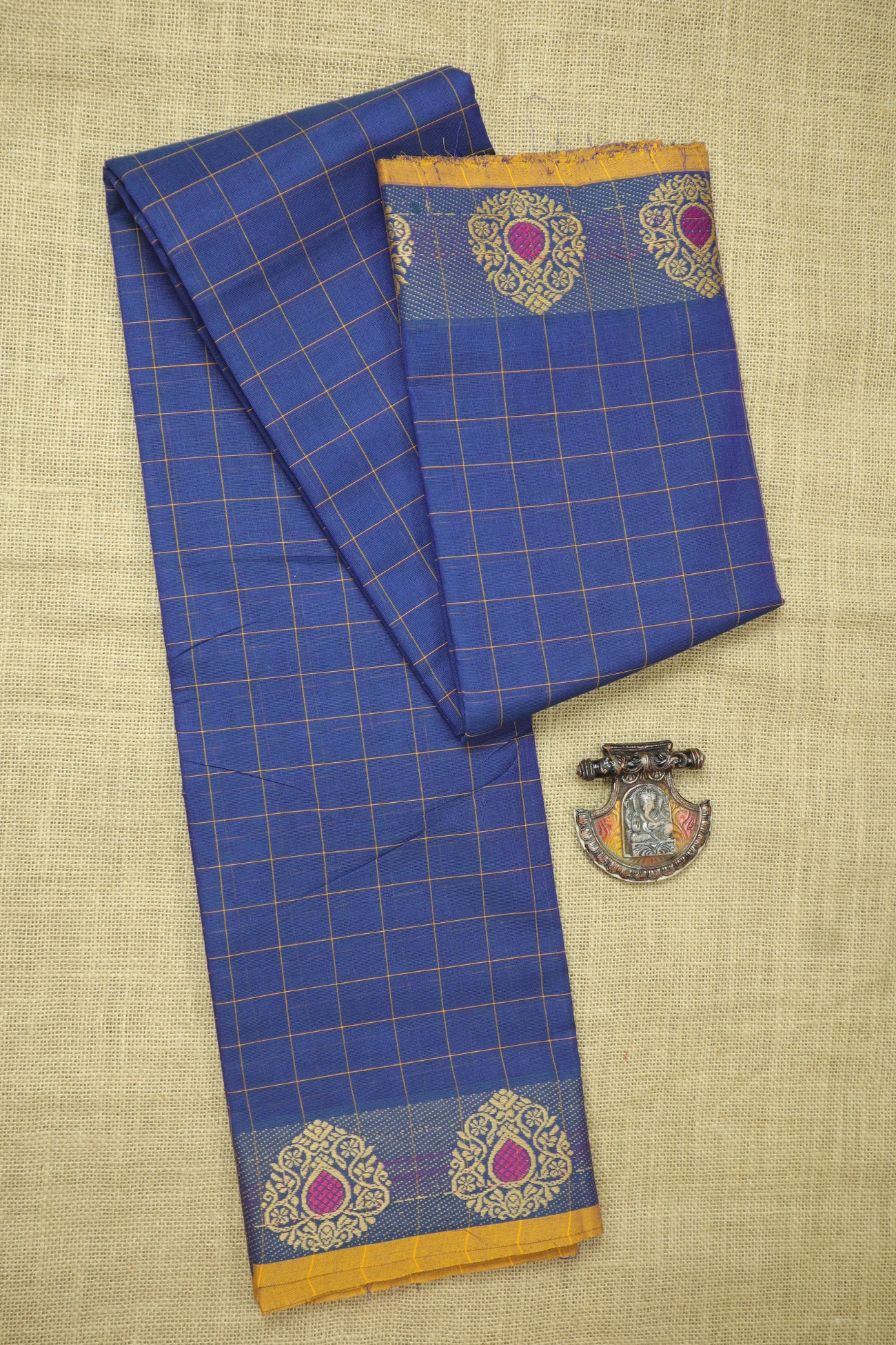 blue-flower-checked-saree-ck002639-a