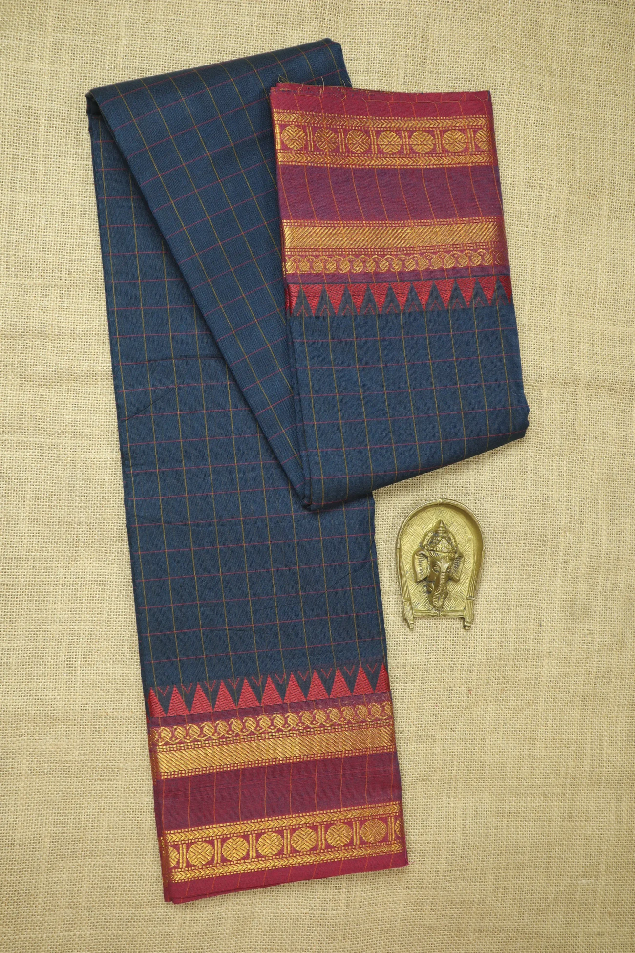 navy-ruthratcham-checked-saree-ck002675-a