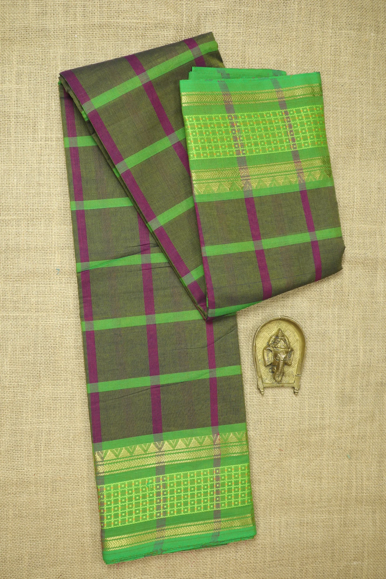 olive-temple-checked-saree-ck002674-a