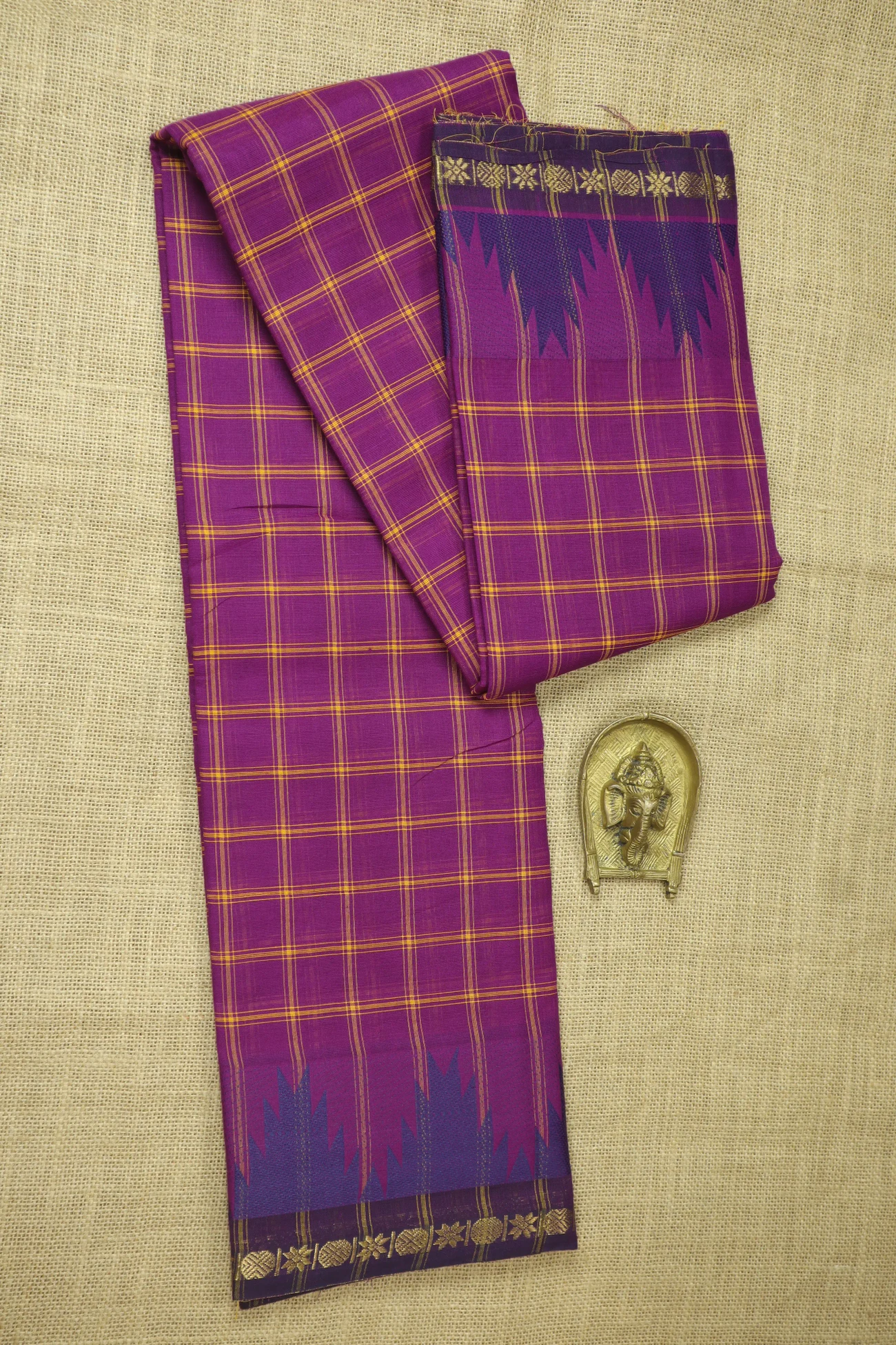 magenta-thalampoo-reku-checked-saree-ck002609-a