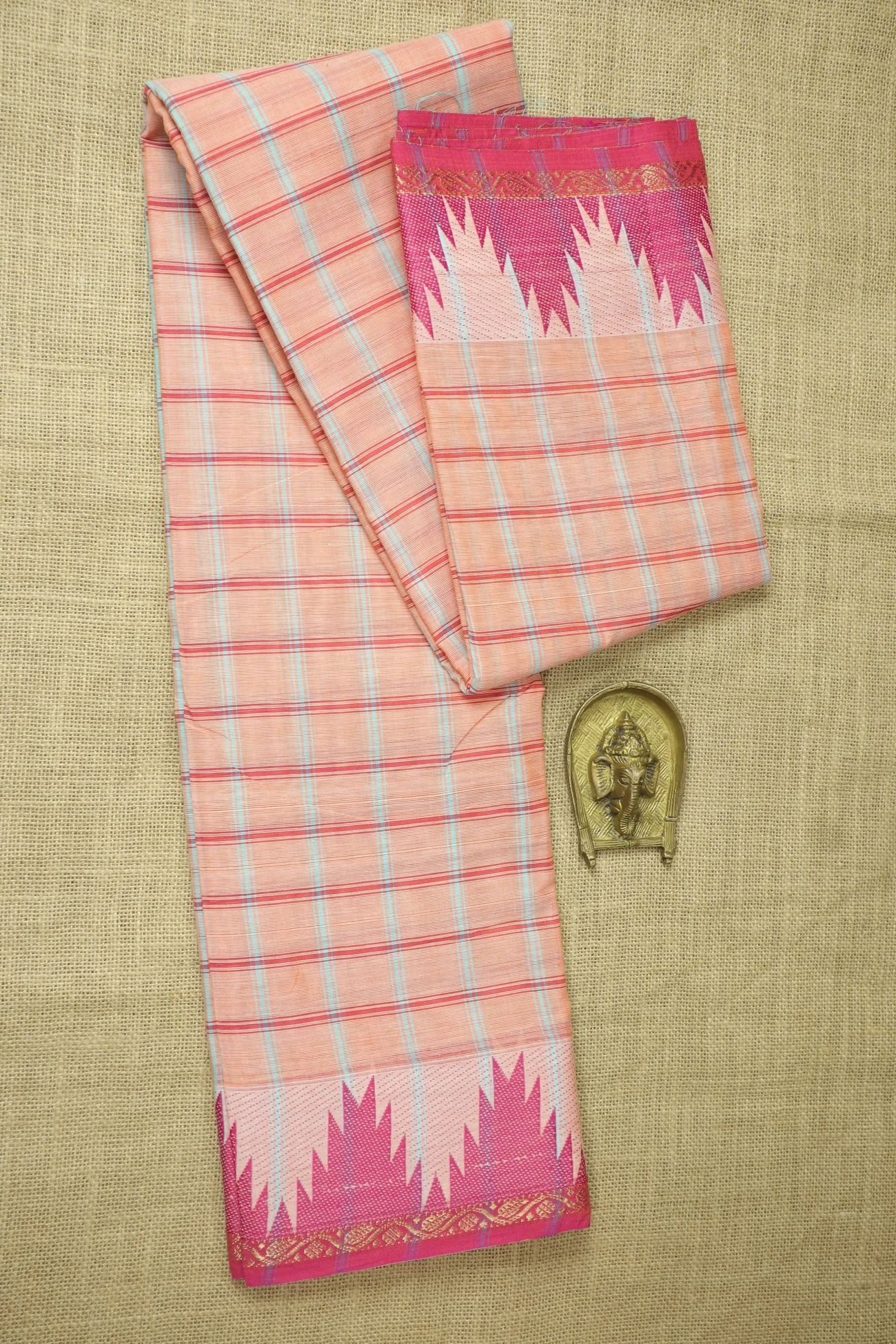 peach-puff-thalampoo-reku-checked-saree-ck002608-a