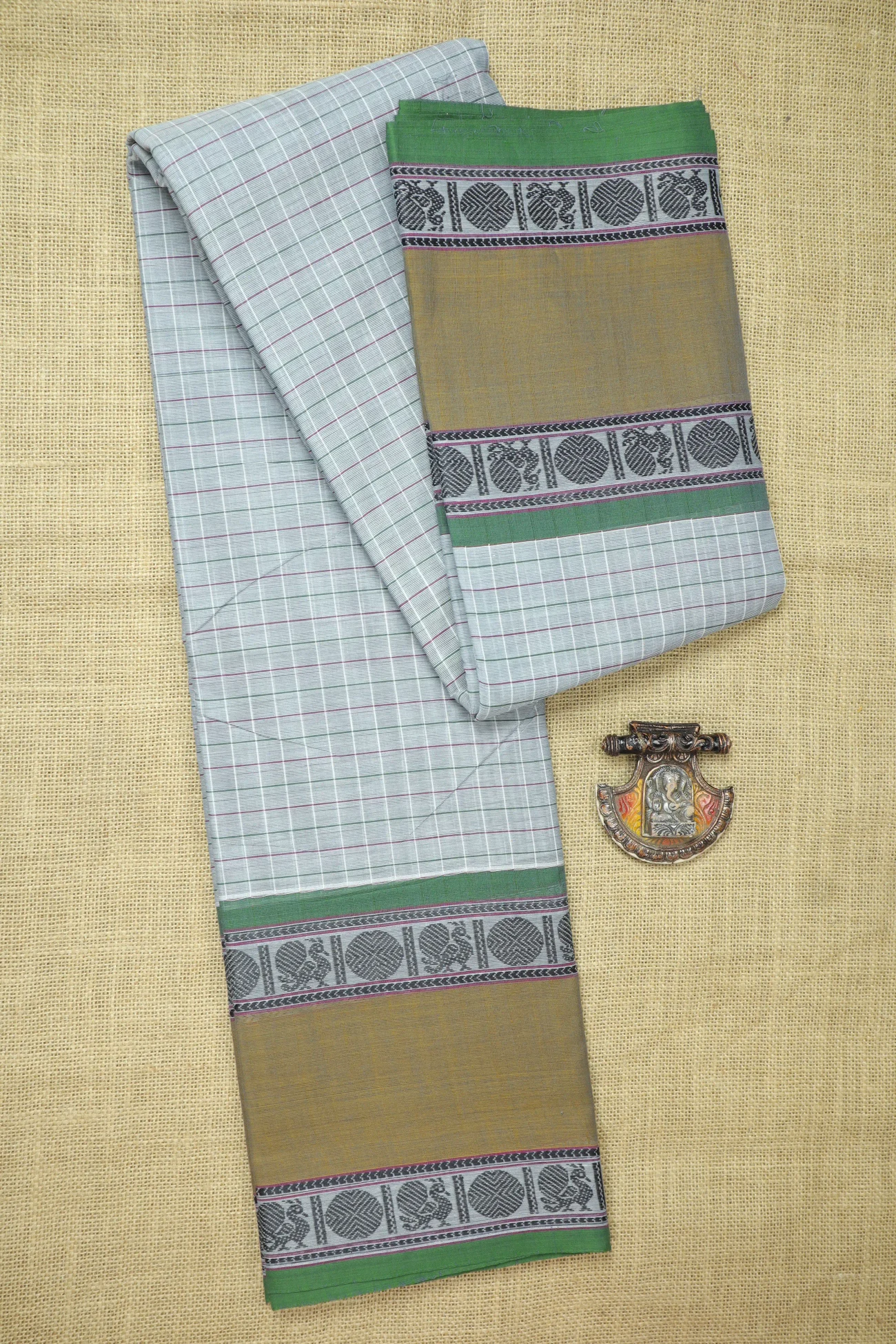 gray-ruthratcham-peacock-checked-saree-ck002711-a