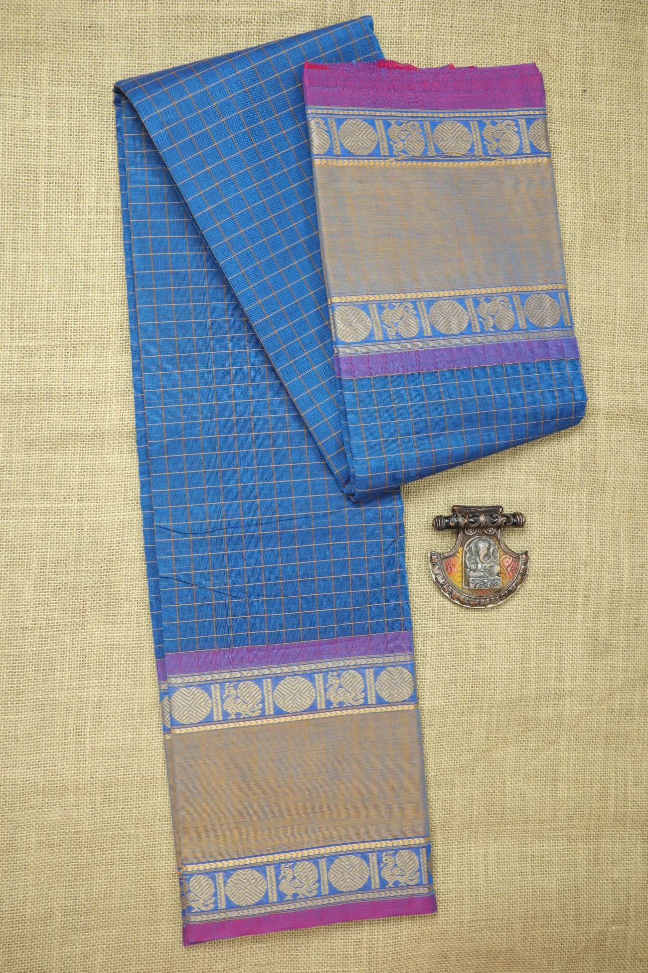 teal-peacock-ruthratcham-checked-saree-ck002713-a