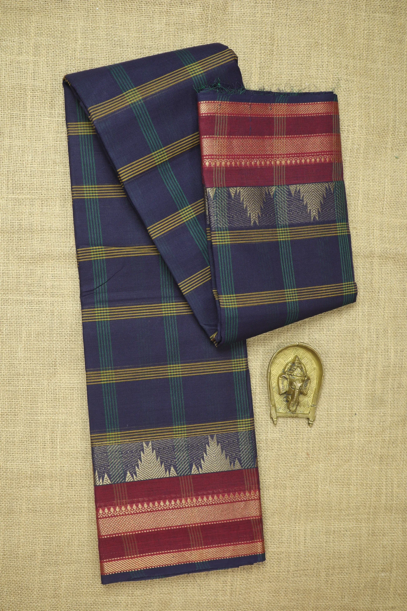 navy-thalampoo-reku-checked-saree-ck002633-a