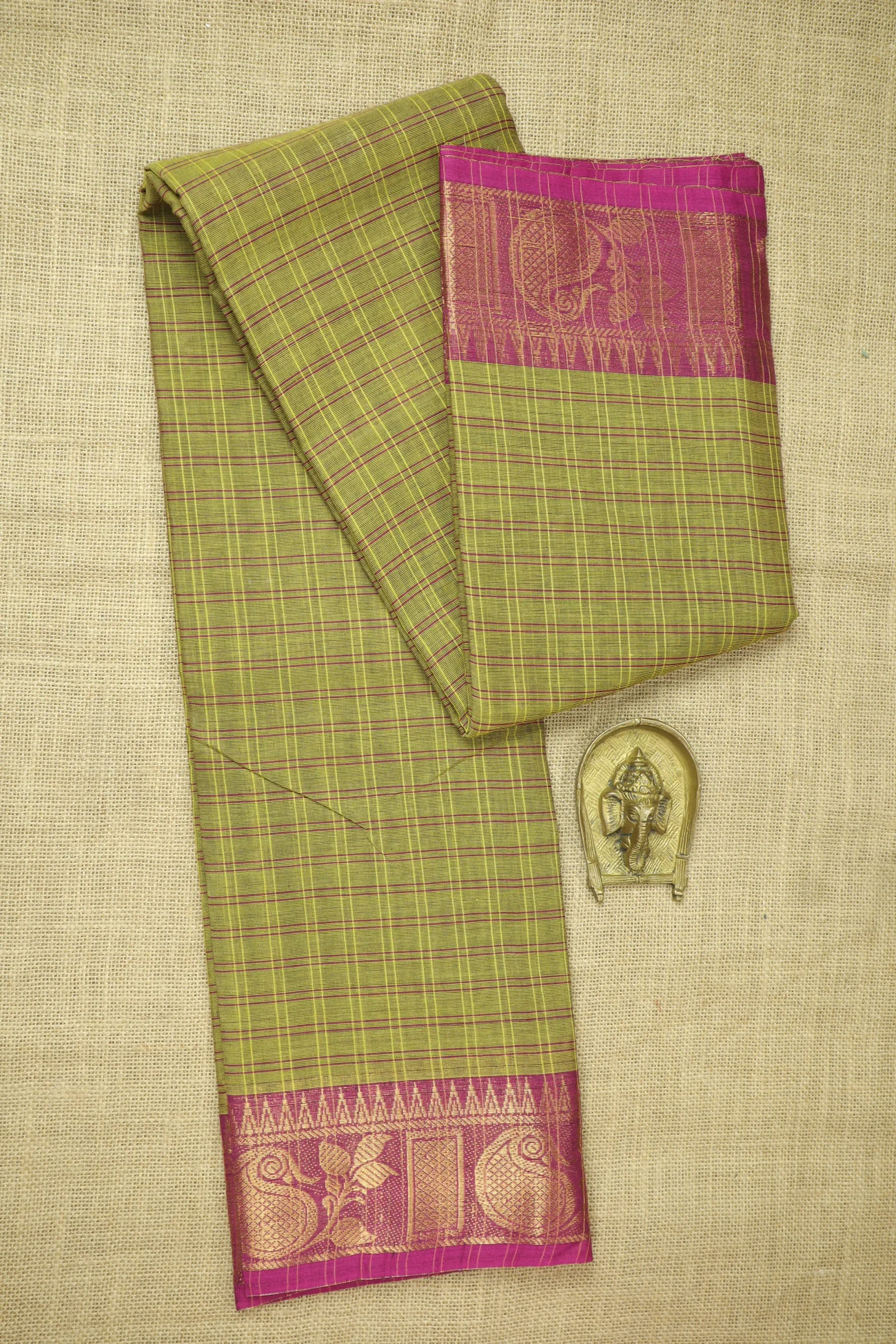 light-green-mango-leaf-checked-saree-ck002638-a