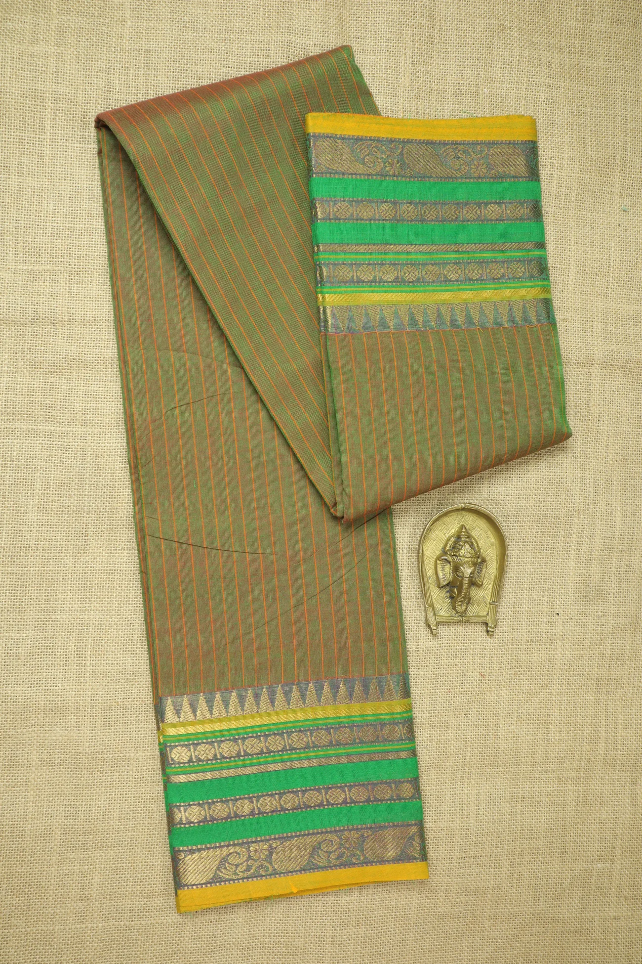 olive-peacock-ruthratcham-checked-saree-ck002690-a