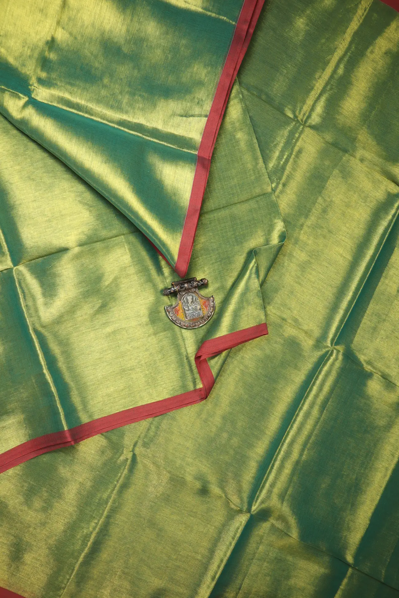 olive-drab-plain-tissue-saree-kh001962-a