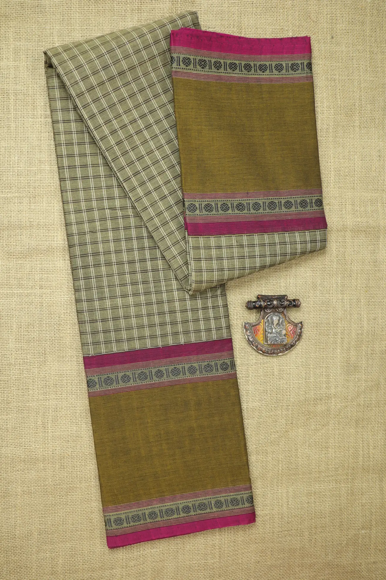 dim-gray-ruthratcham-checked-saree-ck002686-a