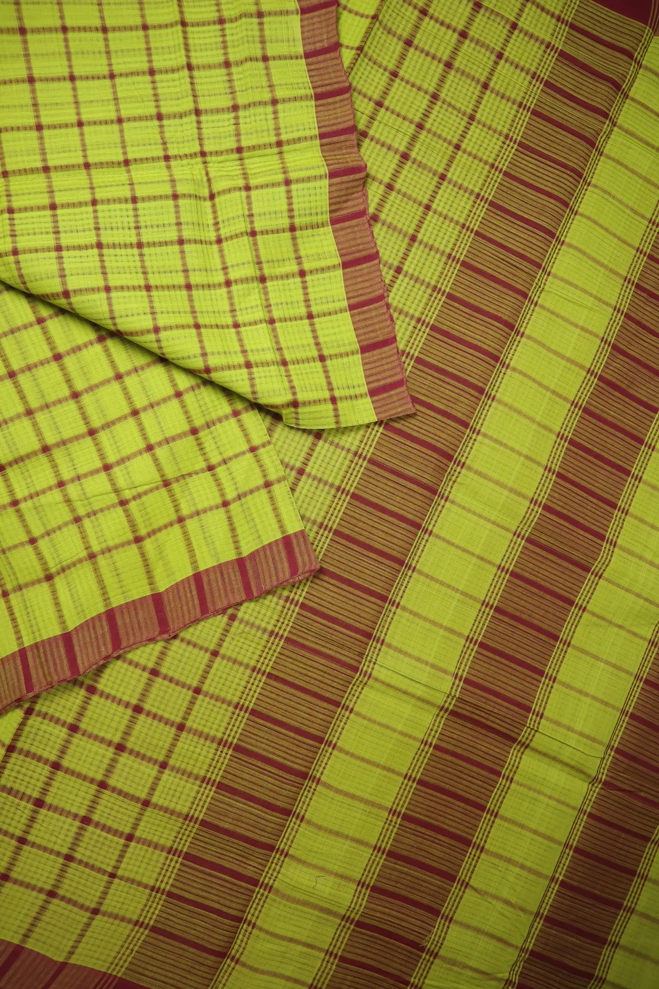 yellow-green-checked-mangalagiri-saree-ml002784-b