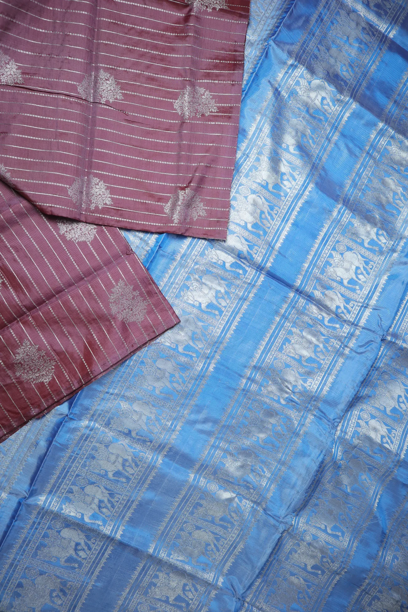 maroon-unicorn-flower-banana-pith-saree-bps000566-b