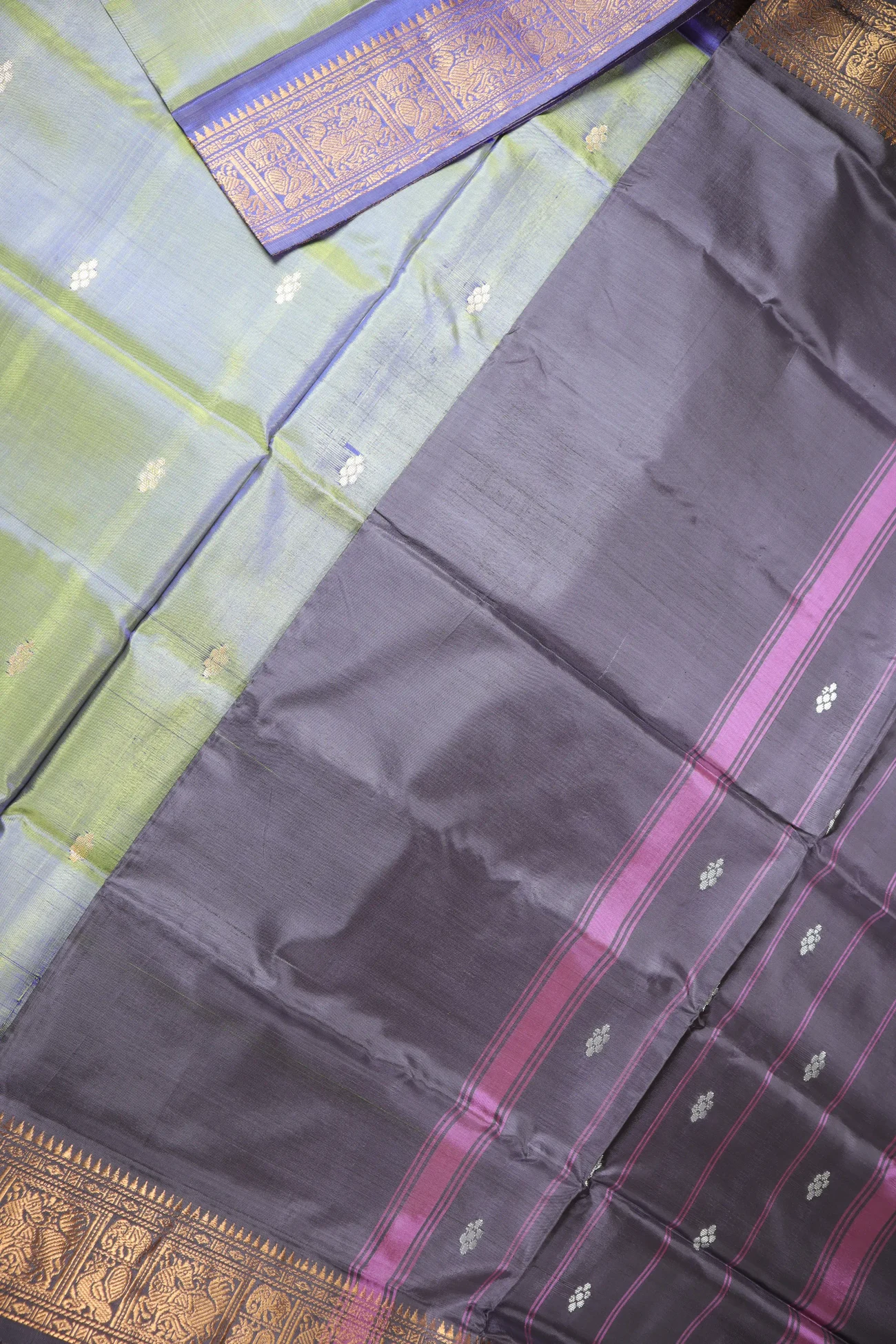 sea-green-peacock-elephant-banana-pith-saree-bps000558-c