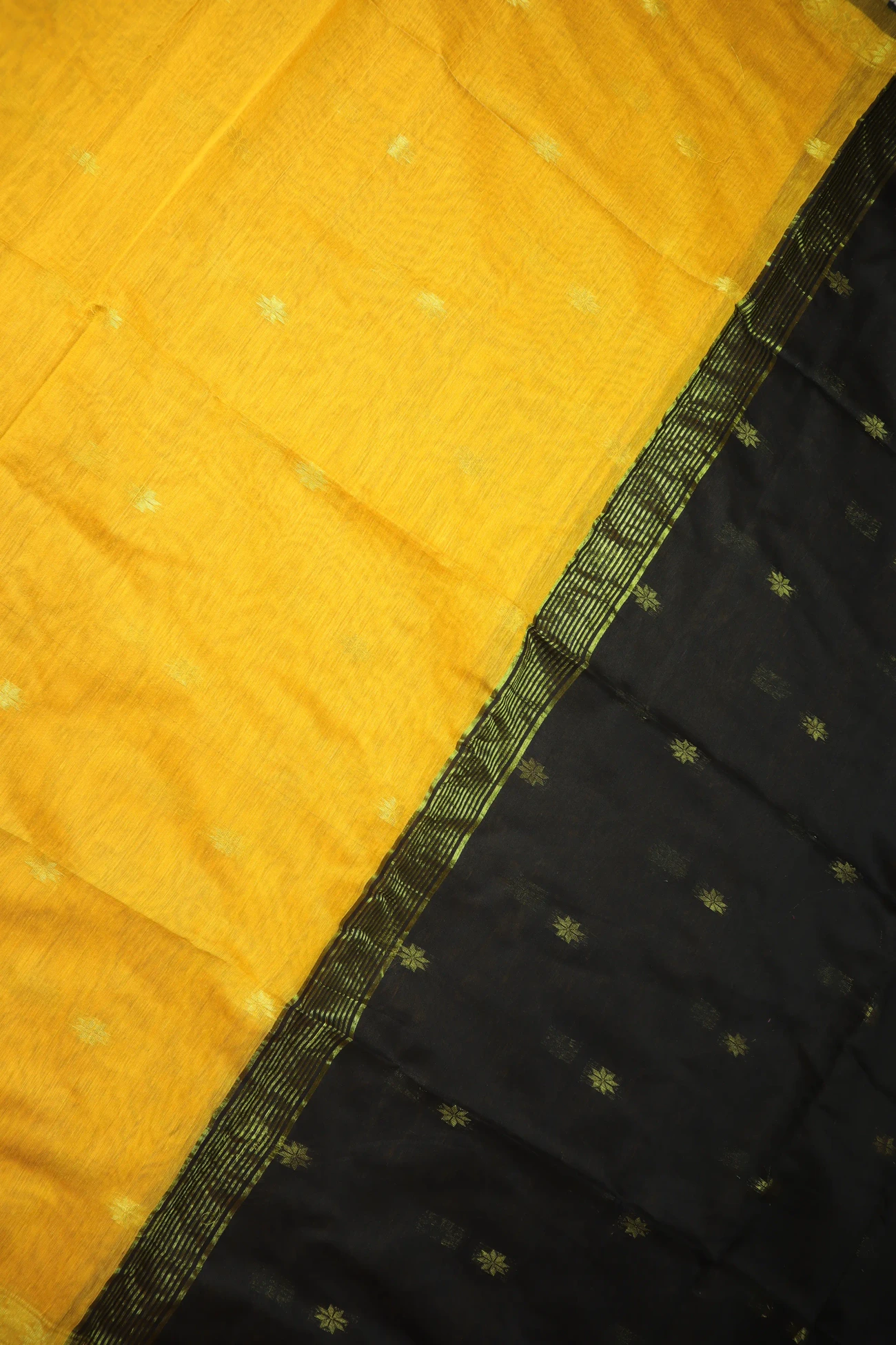 yellow-flower-bengal-saree-kh002007-c