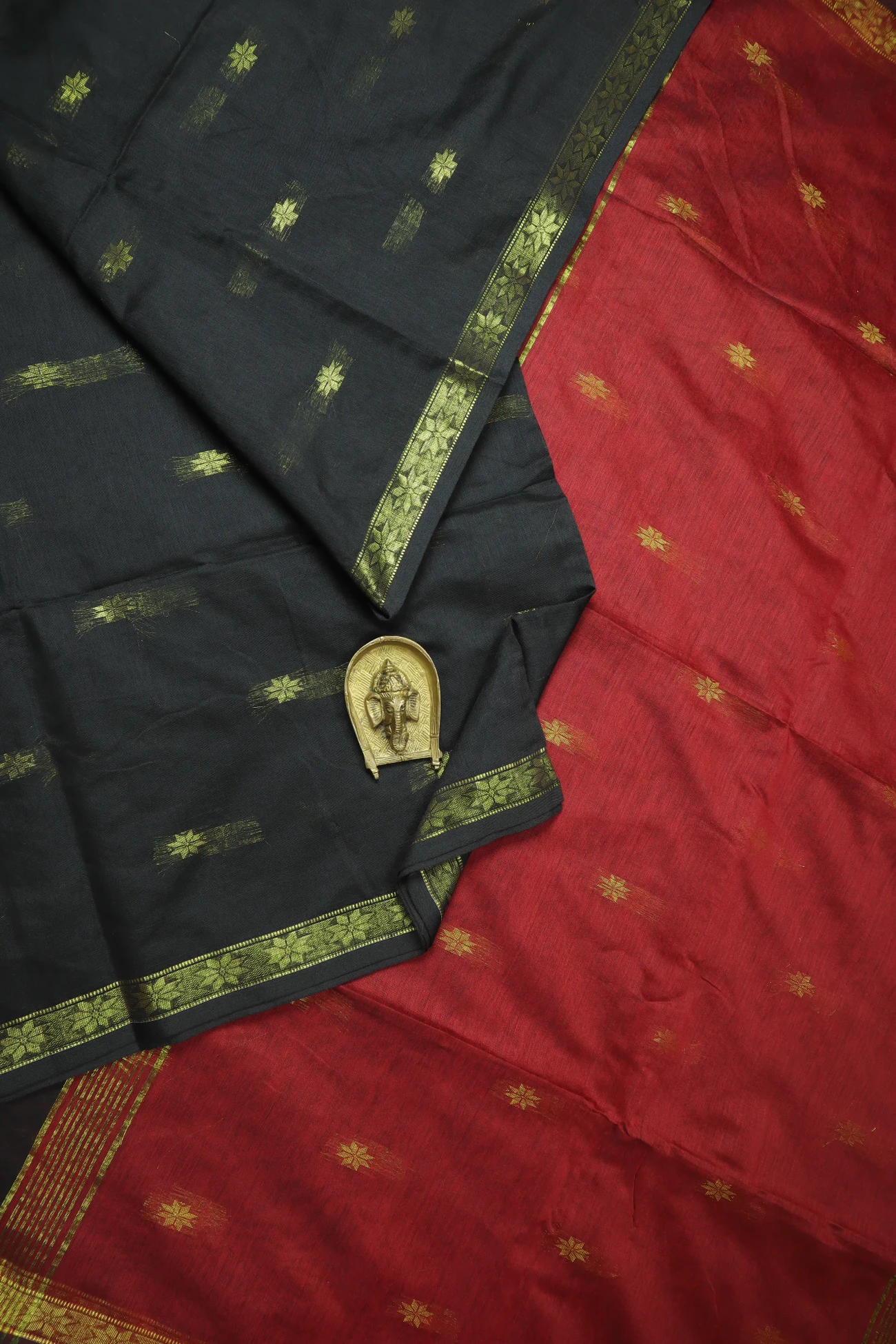 black-flower-bengal-saree-kh001992-a