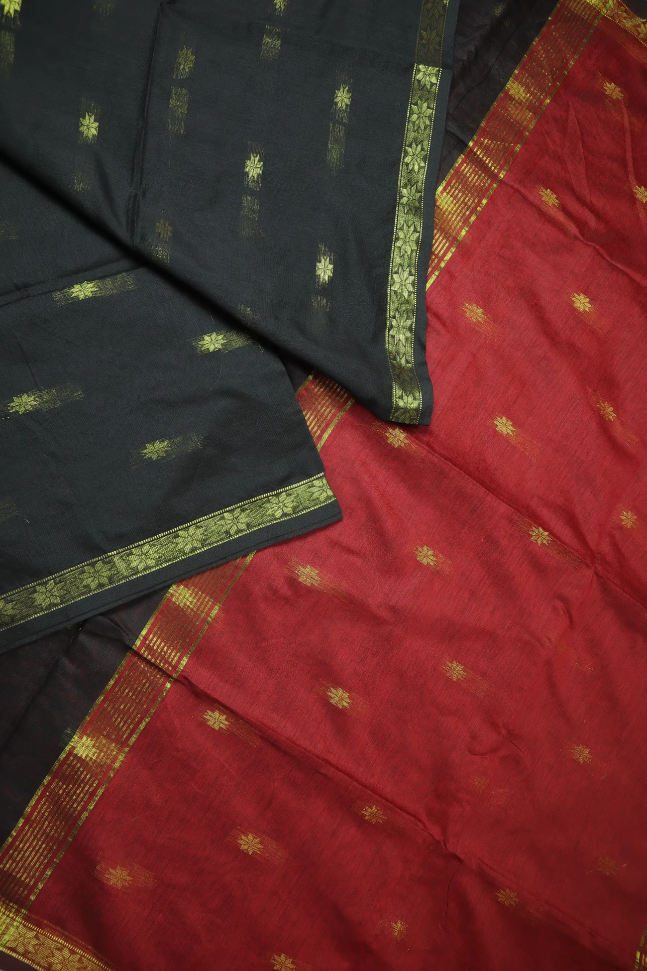 black-flower-bengal-saree-kh001992-b