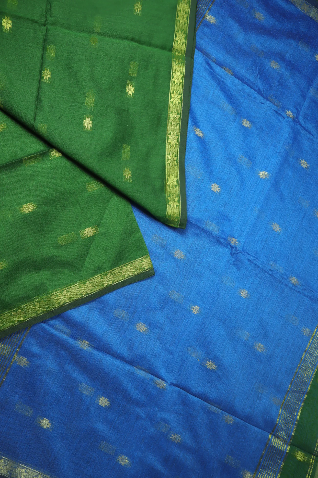green-flower-bengal-saree-kh001996-b