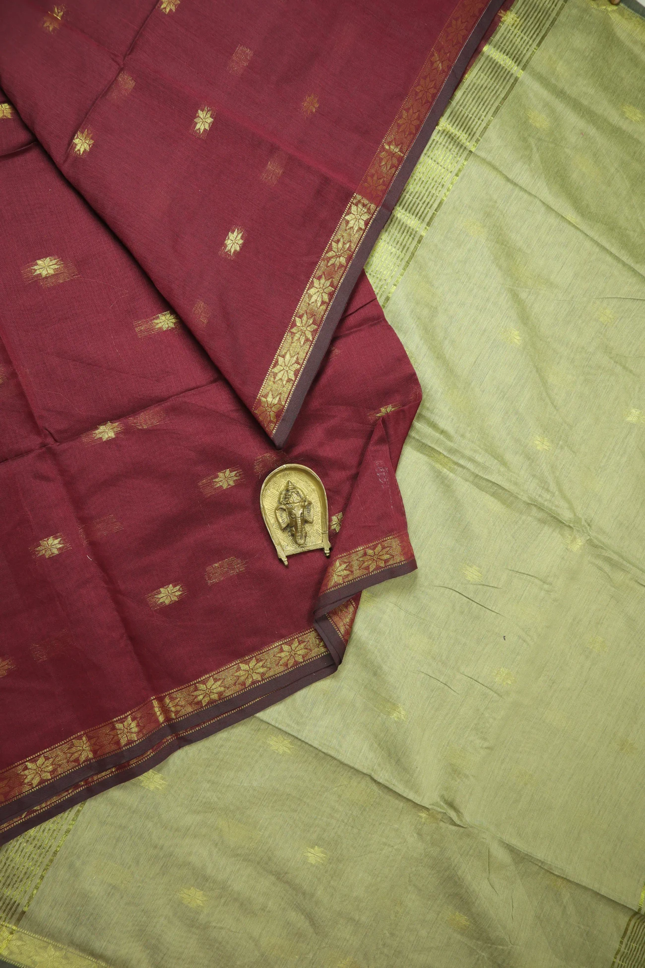 maroon-flower-bengal-saree-kh001993-a