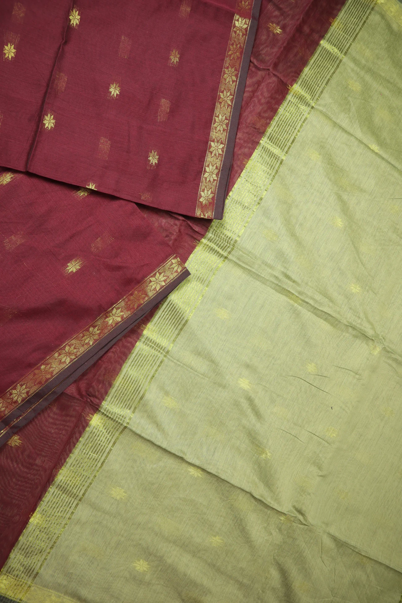maroon-flower-bengal-saree-kh001993-b