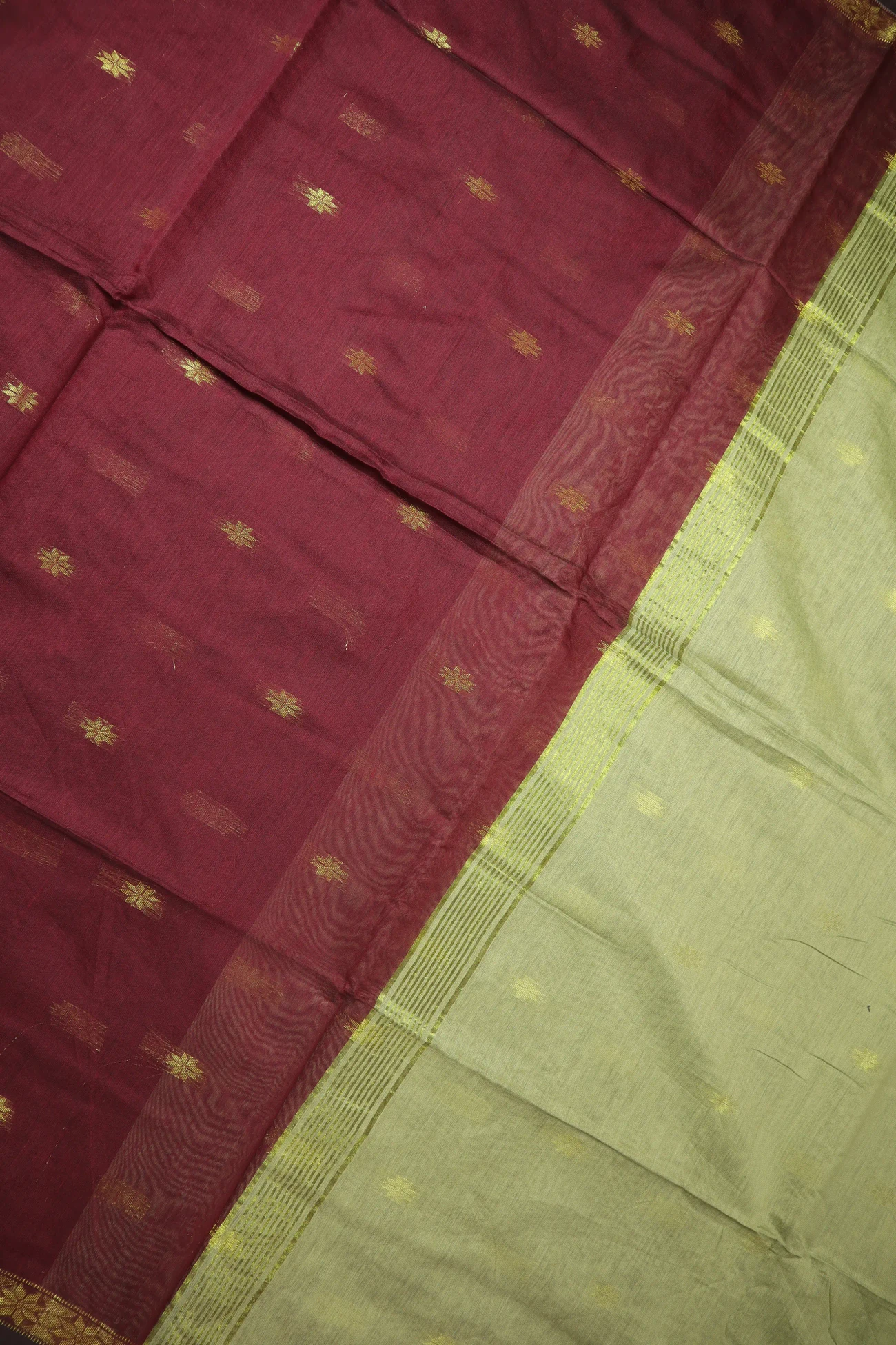 maroon-flower-bengal-saree-kh001993-c