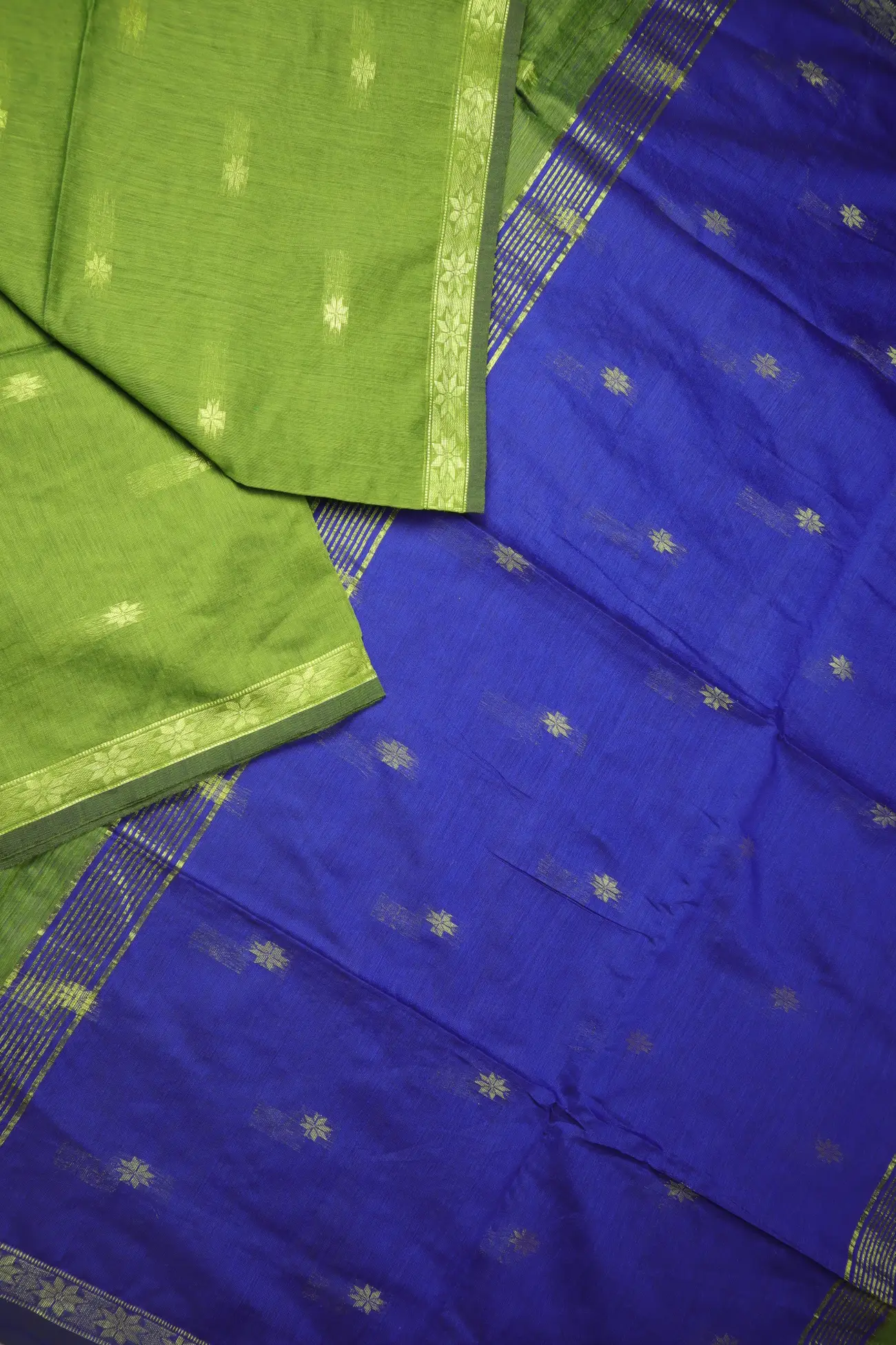 green-flower-bengal-saree-kh002017-b