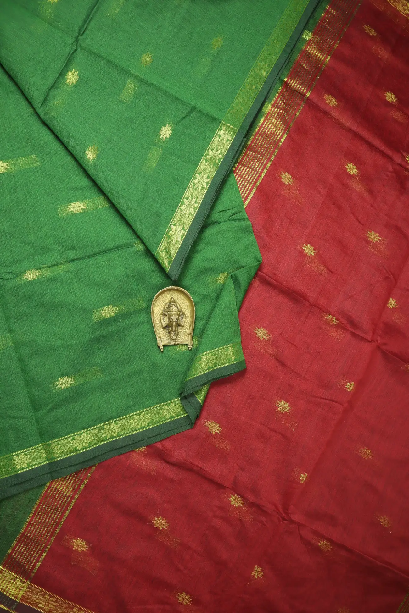 green-flower-bengal-saree-kh002018-a