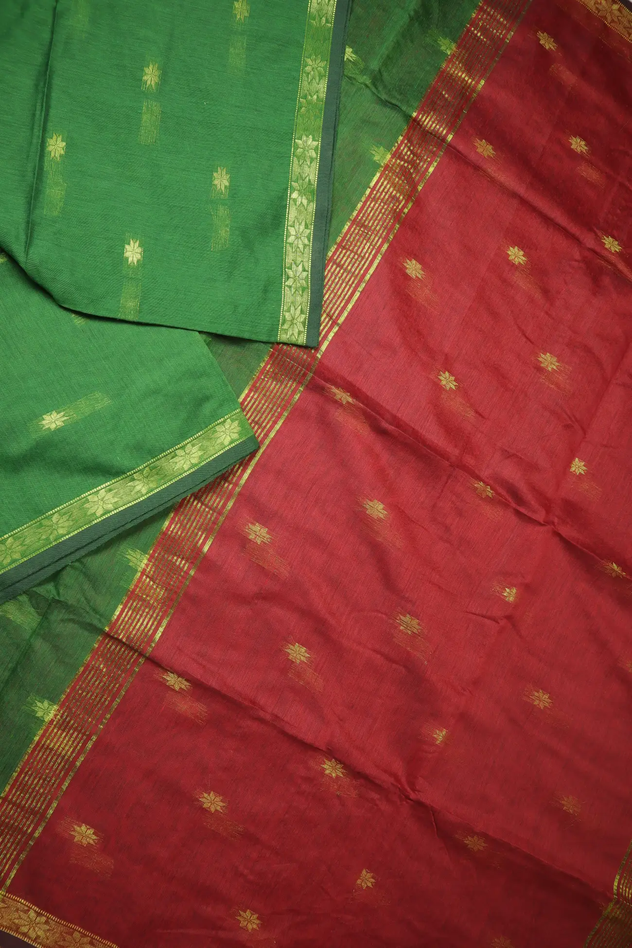 green-flower-bengal-saree-kh002018-b
