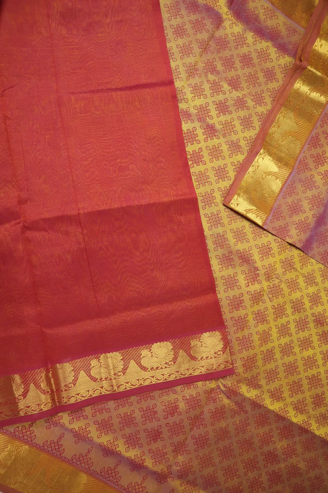 indian-red-peacock-kolam-kanchi-silk-cotton-saree-sc003028-f