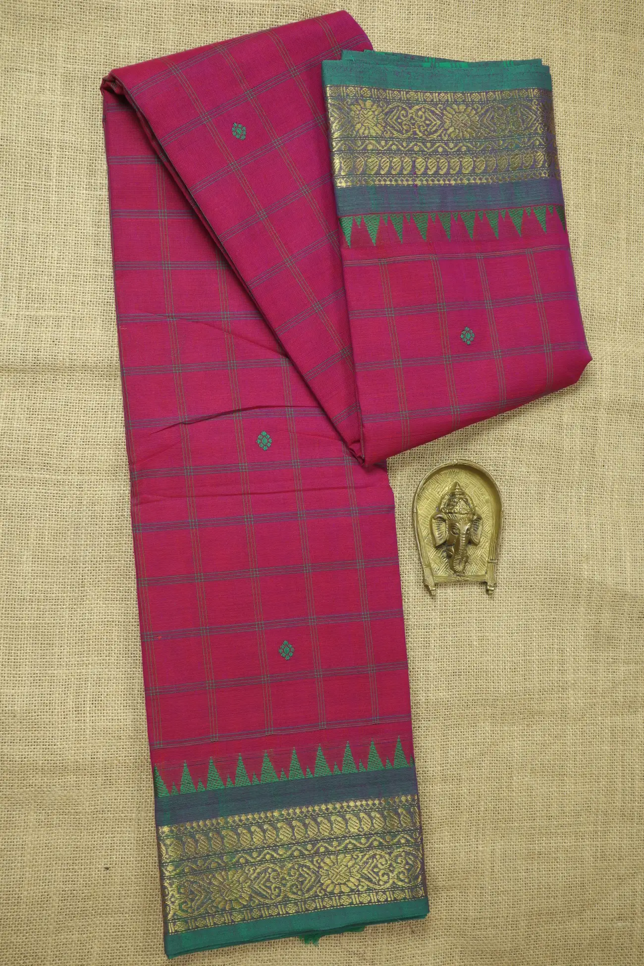 magenta-temple-checked-saree-ck002776-a