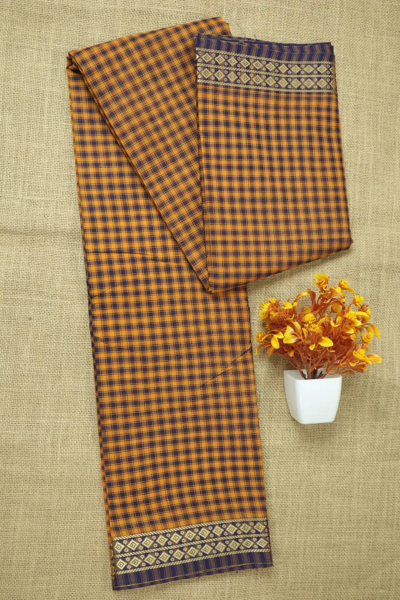 orange-diamoned-checked-saree-ck002737-a