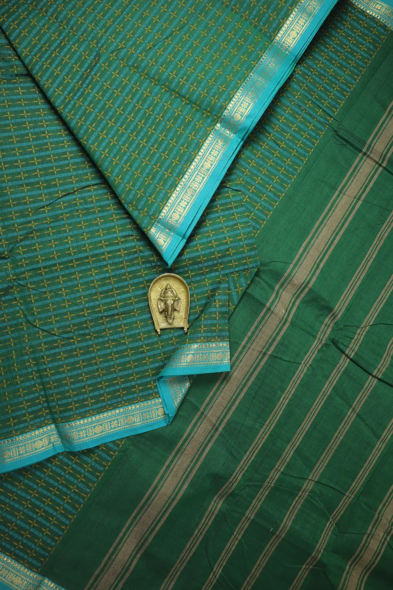 dark-green-plus-checked-kanchi-cotton-saree-uu005515-a