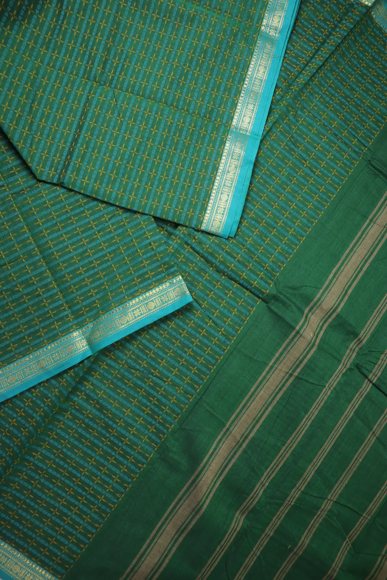 dark-green-plus-checked-kanchi-cotton-saree-uu005515-b