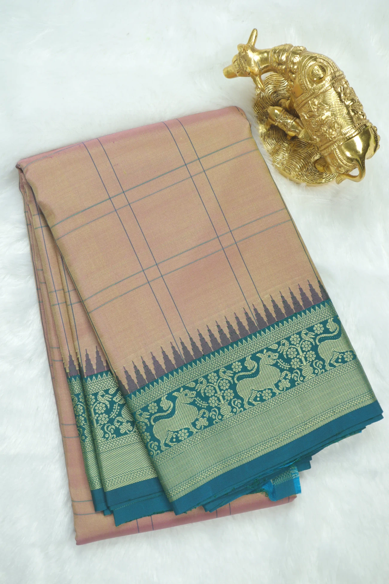 bisque-checked-kanchipuram-silk-sarees-kss000513-a