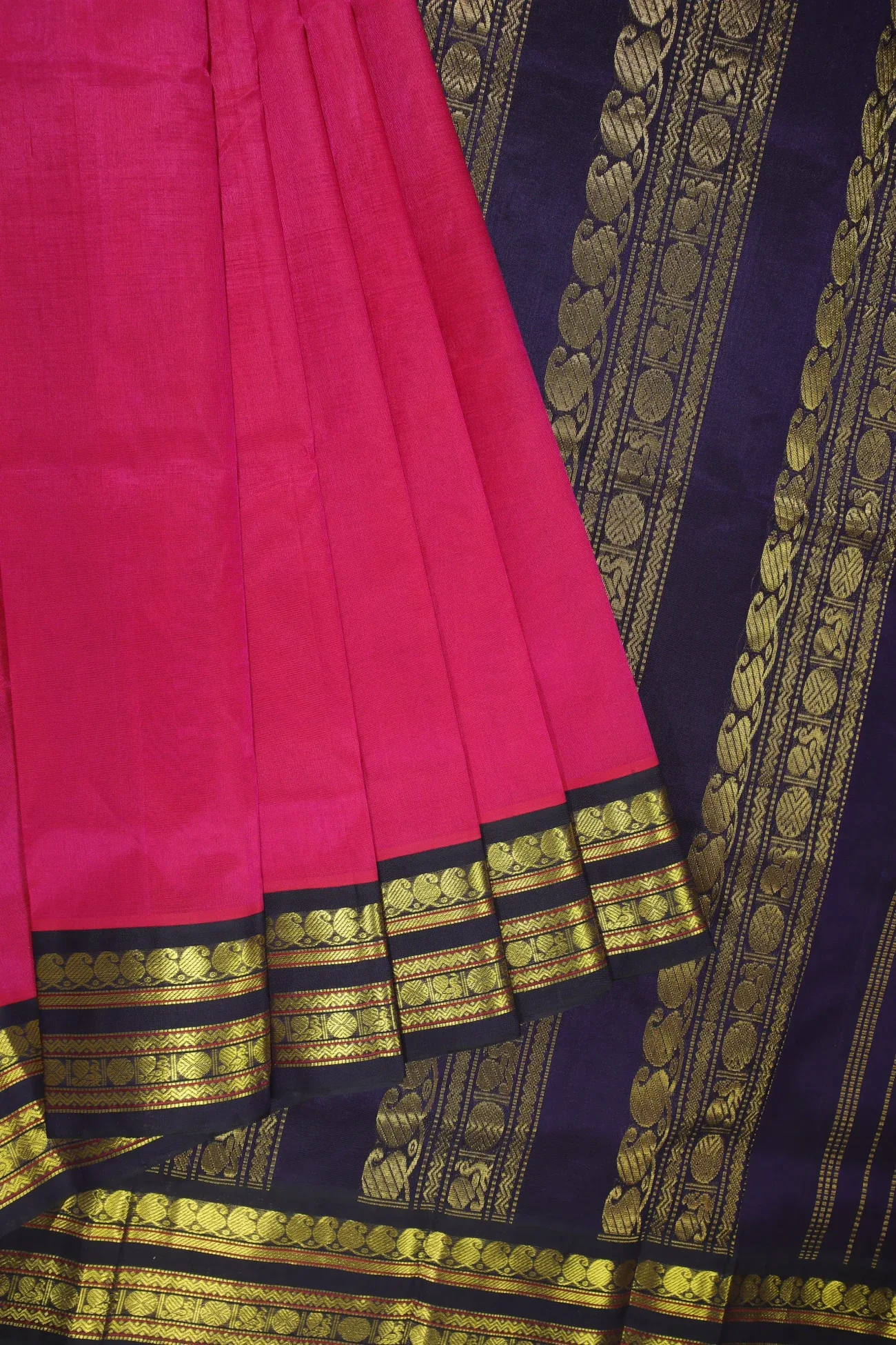 deep-pink-mango-peacock-ruthratcham-silk-cotton-saree-sc002814-f