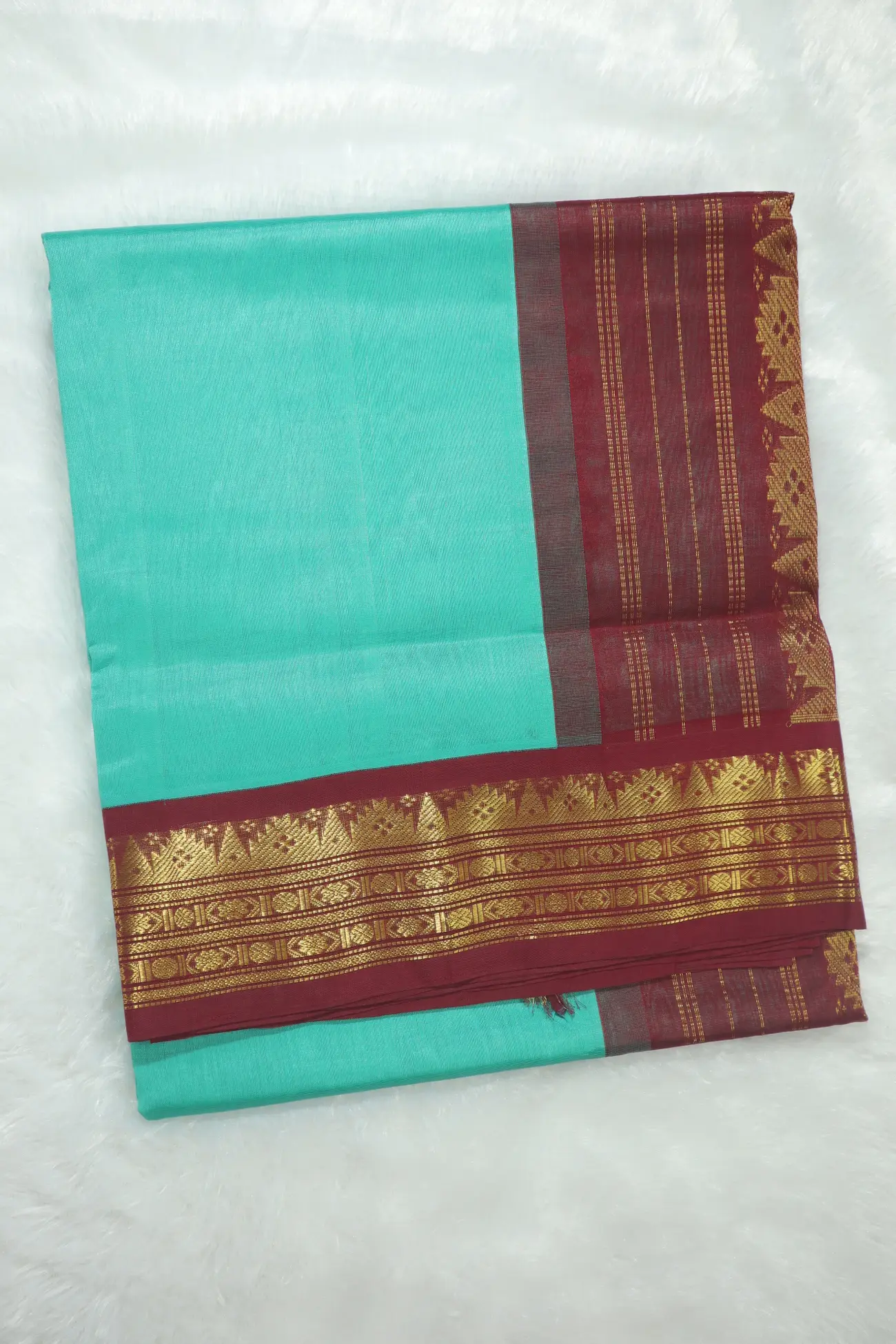 turquoise-temple-silk-cotton-saree-sc002890-a