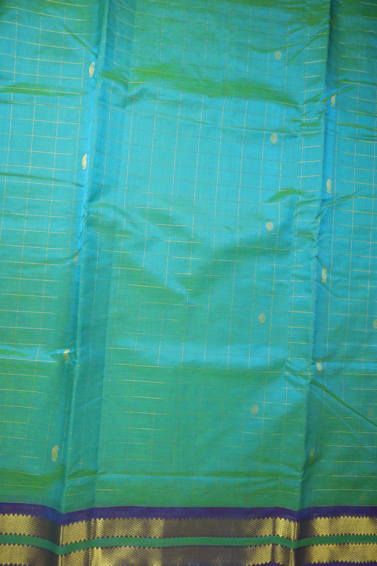 dark-turquoise-checked-cotton-silk-sarees-sc003042-c